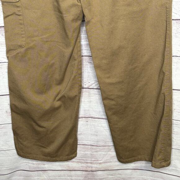 Quince Women's Organic Stretch Cotton Twill Cargo Khaki Brown Pants Size 12 - Picture 5 of 10